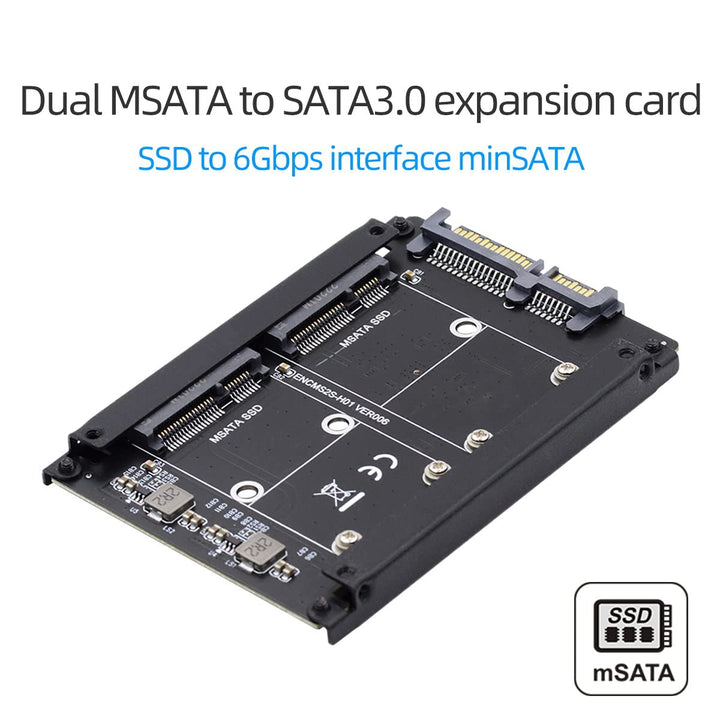cablecc Dual MSATA Mini-SATA SSD Karte JBOD Raid0 Span Bridge auf 2,5inch SATA Combo HDD Disk Drive