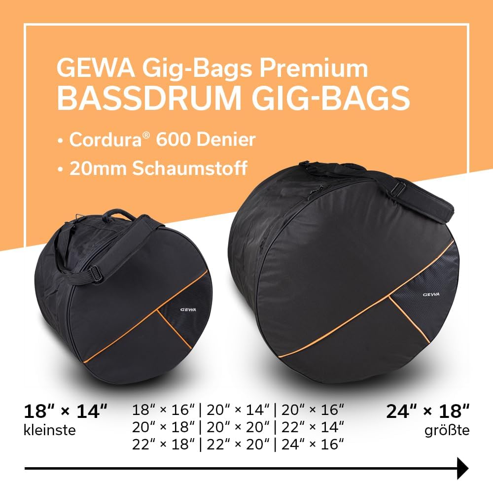 GEWA Premium Bass Drum Bag 18x16in, 18x16
