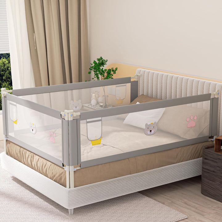 Ansobea 200cm Bettgitter|Bettschutzgitter für Kinder|Kinderbettgitter faltbar Kleinkindgitter|Kinder