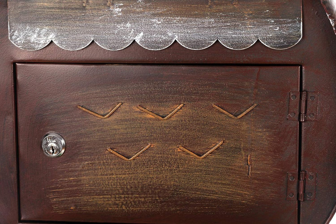 Antiker grosser und sehr edler Briefkasten, Tierdesign Eule, NA12A480 Handbemalt. sehr schön gearbei