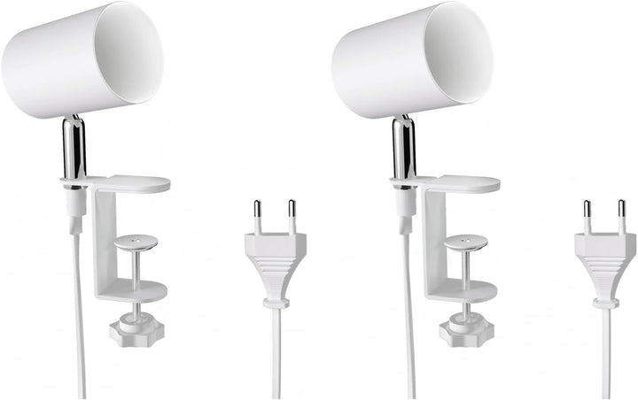 ledscom.de Klemmlampe WAIKA, Schalter, weiss matt, 1x GU10 max. 15W, 2 Stk. 2 Stück (1er Pack) Waika