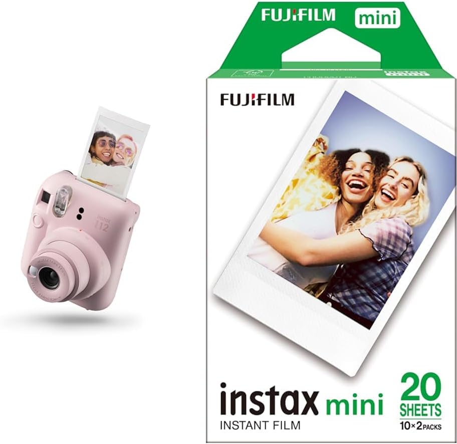 INSTAX Mini 12 Sofortbildkamera Blossom-Pink + Mini Film Standard (20/PK) Blossom-Pink mit Instant F