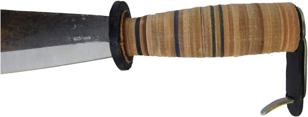 SHW-FIRE 59072 Schweizer Gertel Hippe Gertl Gartenmesser Stahl Ledergriff Handschutz 43cm