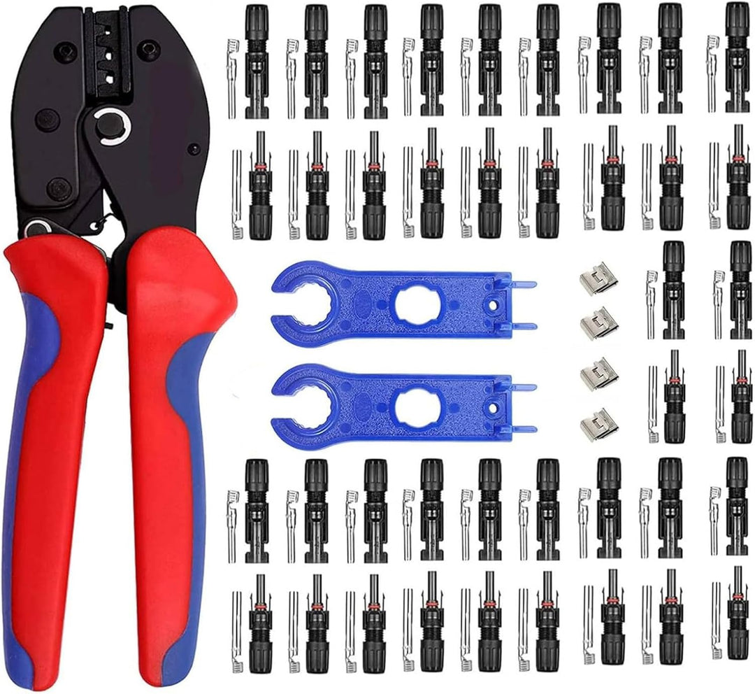 QeeHeng Solar Crimpzange Kit für Solar Crimpzange PV Crimper 26-10 AWG, 20 Paar Männlich/Weiblich So