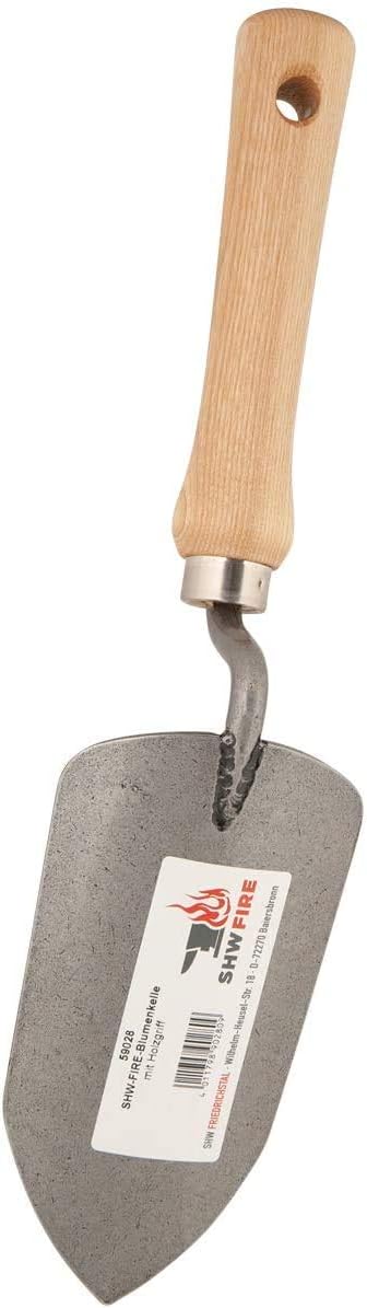 SHW-FIRE Unkrautentferner und Blumenkelle - Starkes Gartenwerkzeug aus Stahl und Holz
