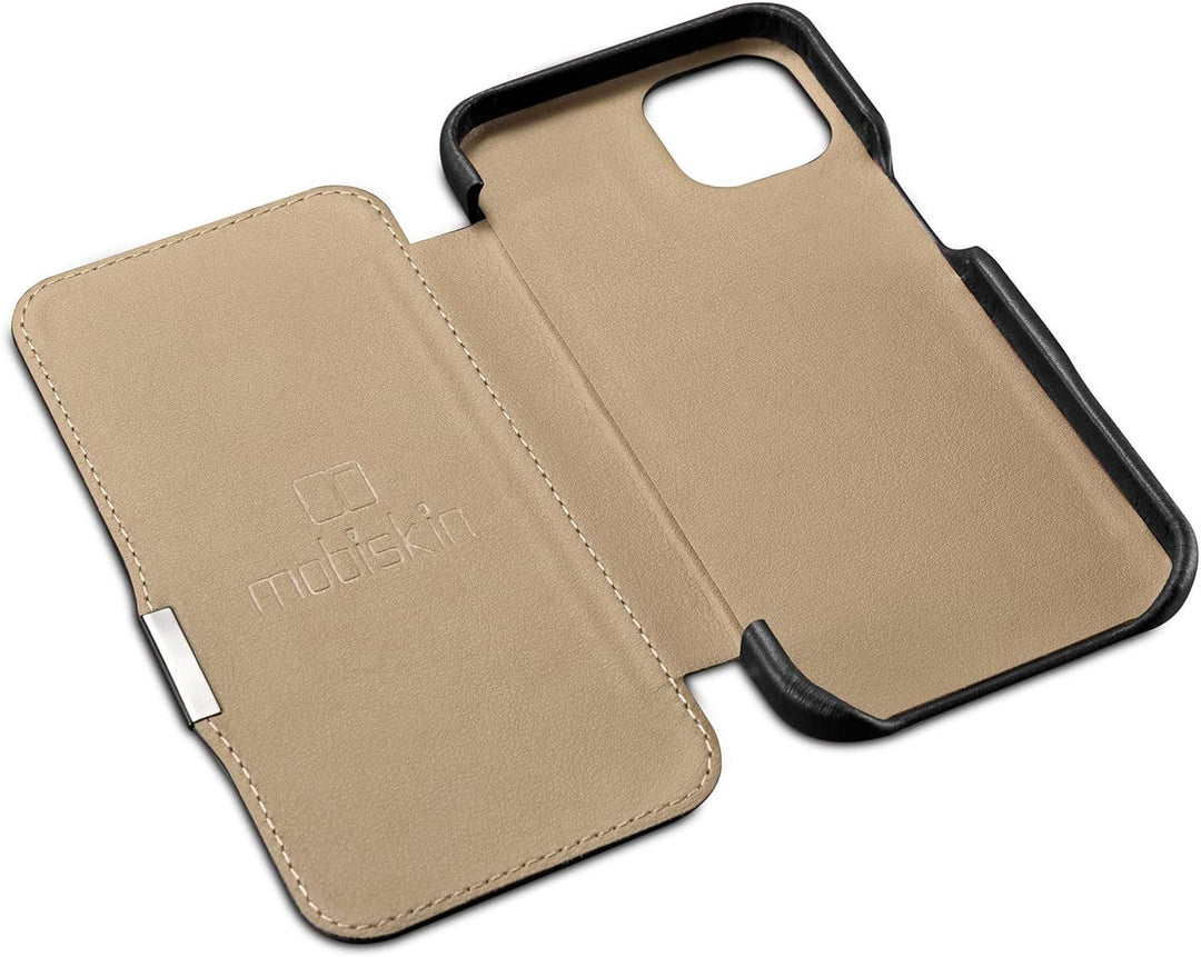 Mobiskin Hülle kompatibel mit Apple iPhone 13 Mini (5,4 Zoll), Handyhülle mit echtem Leder, Case, Sc