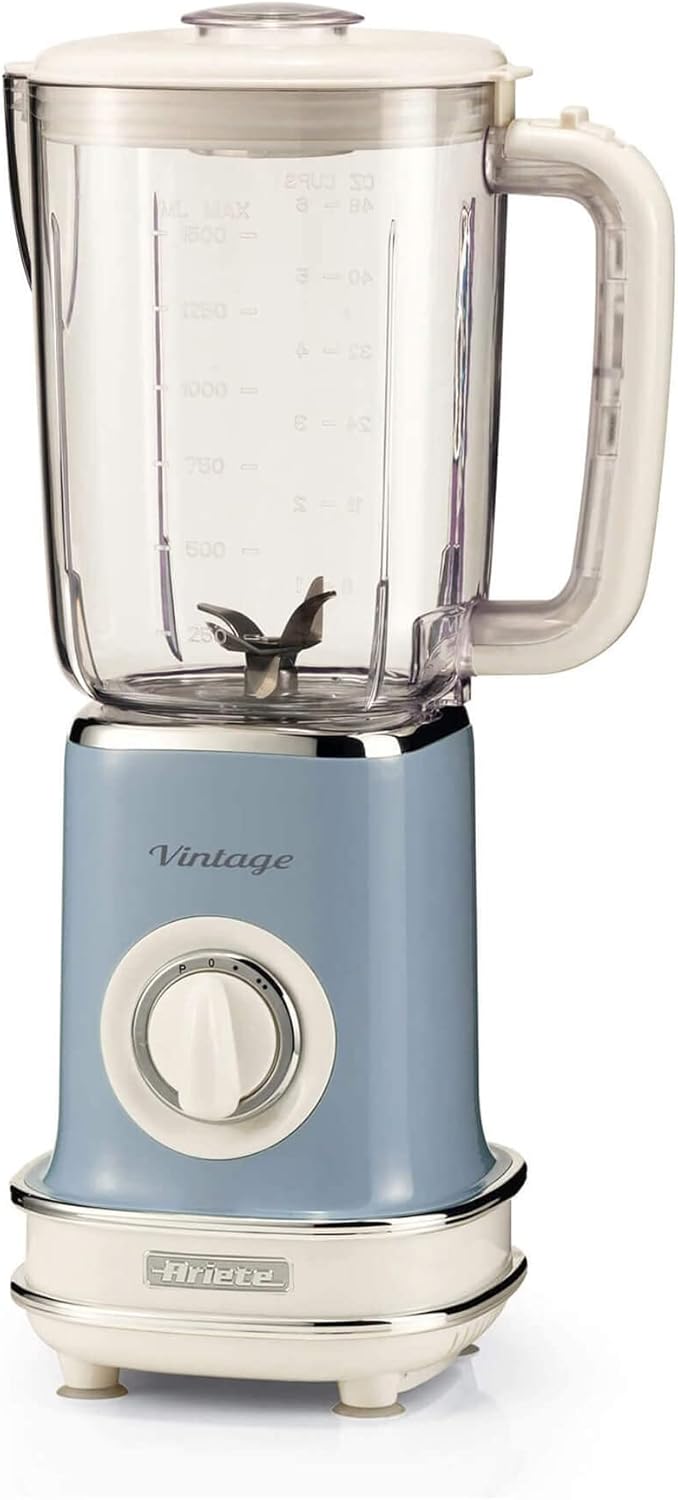 Ariete 568/13 Vintage-Standmixer, leicht zu verstauen, 500 W, Kanne 1,5 l, Kunststoffbehälter, 6 Kli