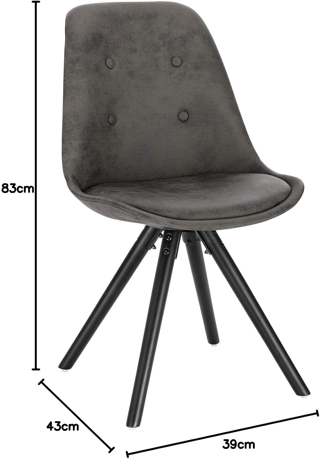 WOLTU 1x Esszimmerstühle, Küchenstuhl, Skandinavisch Design, schminktisch Stuhl, Loungesessel, Polst