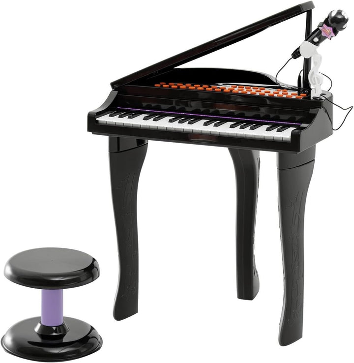 HOMCOM Kinder Klavier Mini-Klavier Piano Keyboard Musikinstrument MP3 USB inkl. Hocker 37 Tasten Sch