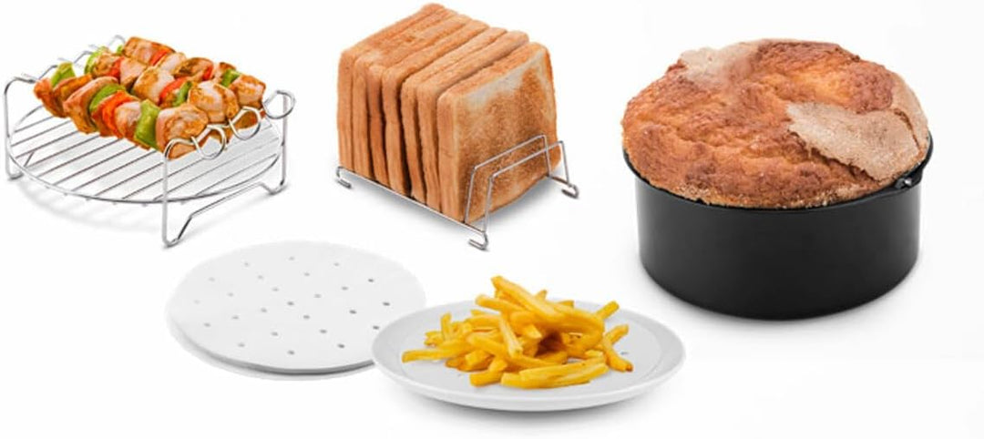Ufesa Heissluftfritteuse Zubehör Set 4 Teile 3,5 l oder mehr, Kuchen, Grill, Pinsel, Toasthalter und
