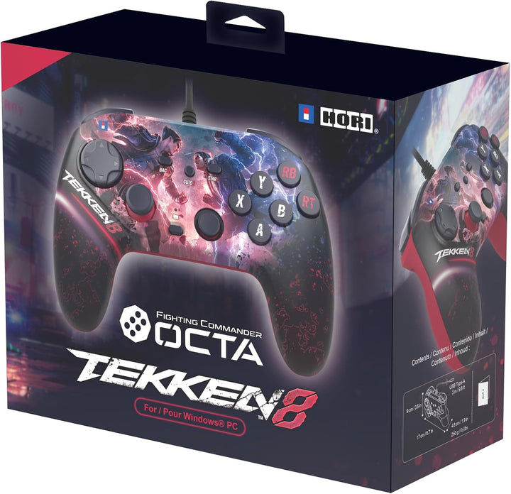 HORI Fighting Commander OCTA TEKKEN 8 Edition - Kampfspiel Controller für PC - Offiziell Bandai Namc