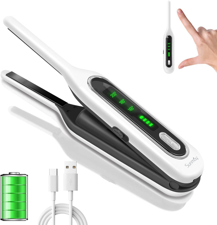 SUNMAY Voga Mini Glätteisen Kabellos für kurzes Haar, Bleistift Glätteisen für Pixie Cut, tragbarer