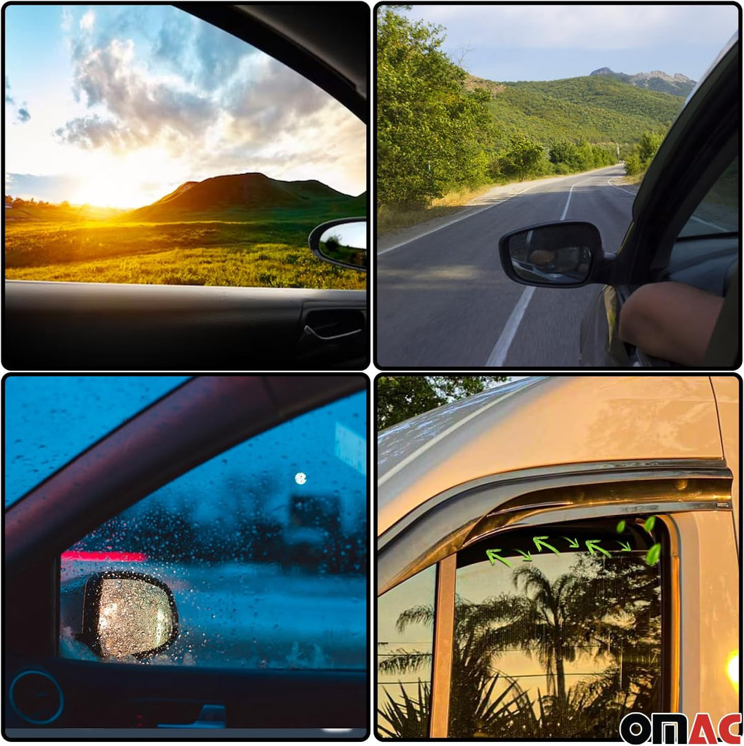 OMAC Windabweiser Regenabweiser kompatibel mit Mitsubishi L200 IV 2007-2014 Acryl Windschutz 4X