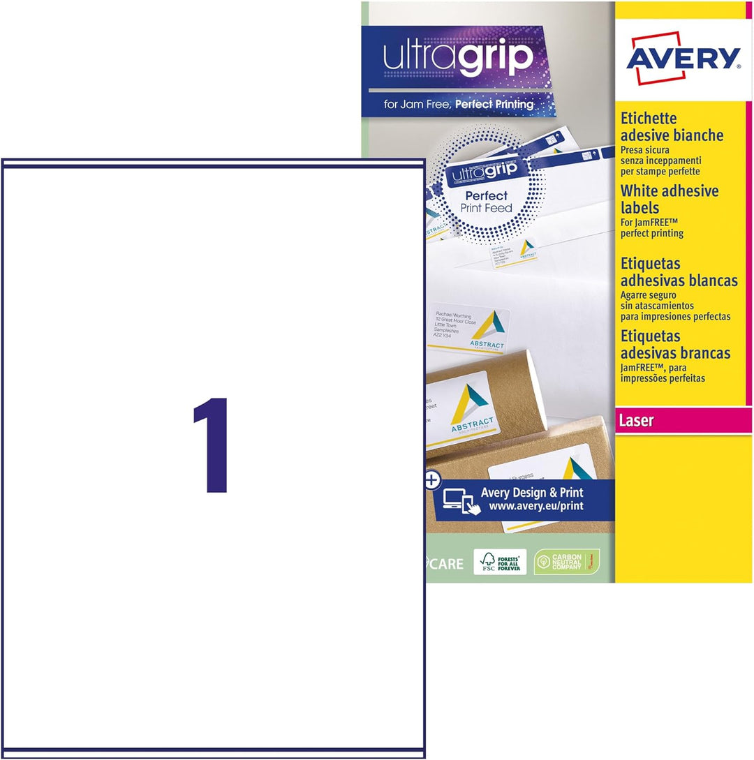 Avery BlockOut Versandetiketten 99.6 x 289.1 weiss, 99.6 x 289.1 weiss