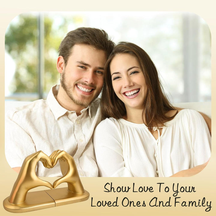 Gold Gesten dekorative Buchstützen - Herz Hände Skulptur Buchstütze, kreativer Buchstopper und Halte