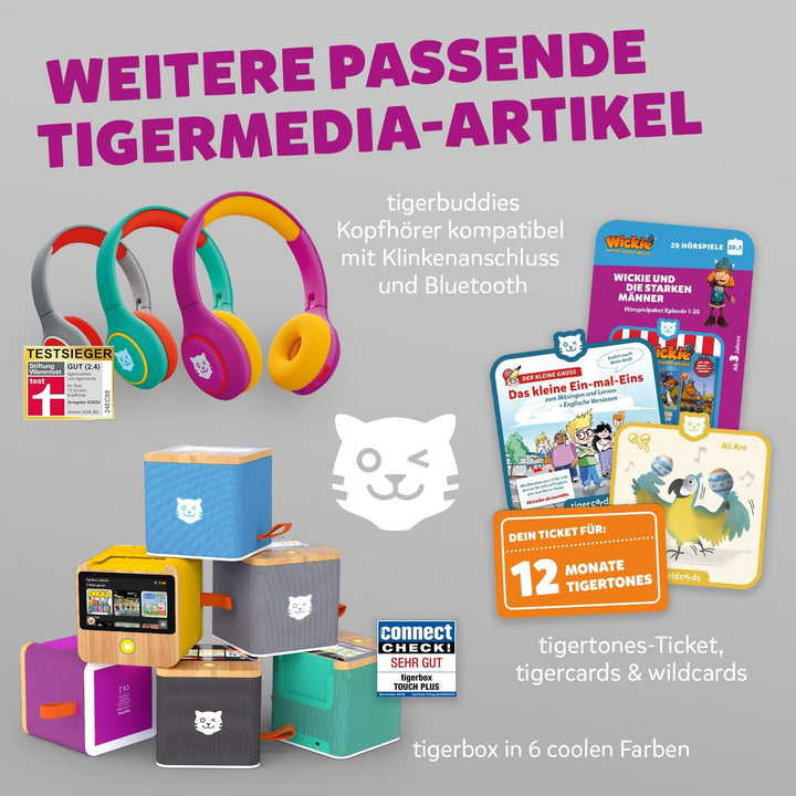tigermedia tigerbox Touch Plus grau mit extra Langer Akkulaufzeit und Bluetooth Kopfhöreranschluss,
