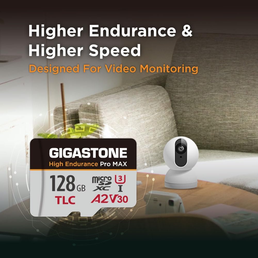 GIGASTONE 128 GB Micro-SD-Karte, hohe Ausdauer Pro MAX Serie Geschwindigkeit bis zu 160 MB/s, kompat