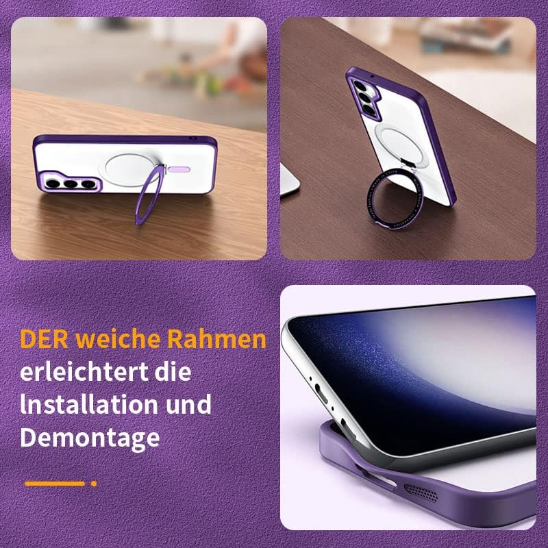 Hülle für Samsung Galaxy S23 6.1" Handyhülle, Kompatibel mit MagSafe Magnetisch & Unsichtbar Ring Ha
