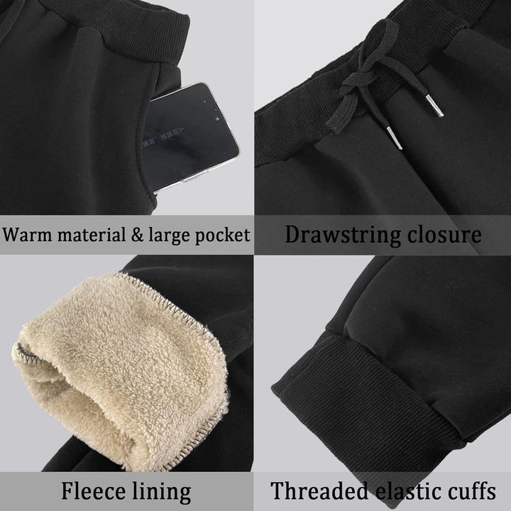 CheChury Jogginghose Damen Winter Warm Thermohose Sherpa Innenfutter Sweathose Gefüttert Sport Hosen