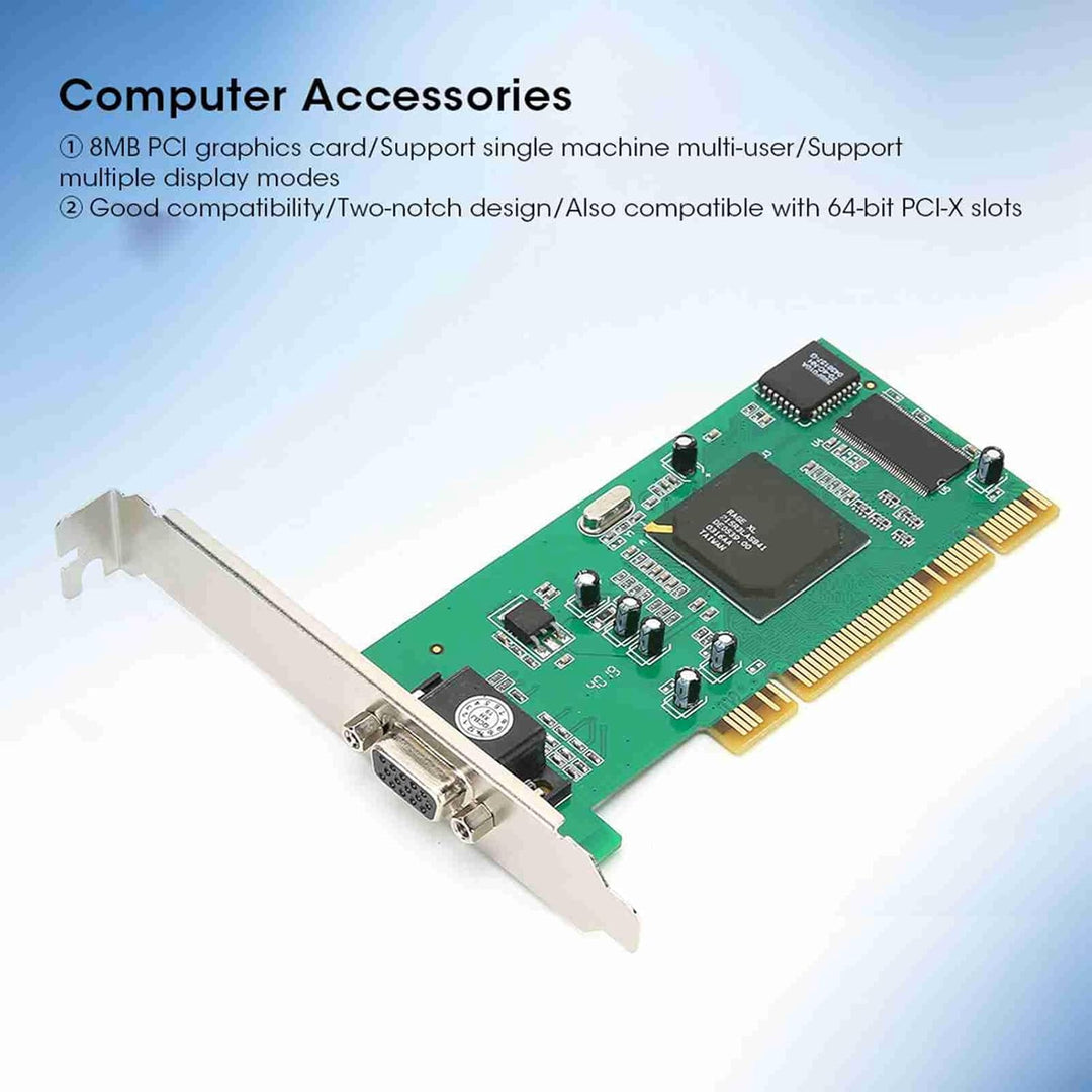 Goshyda Grafikkarte VGA PCI 8MB 32Bit, Desktop-Computerzubehör, Multi-Display für ATI Rage XL, VOD-S