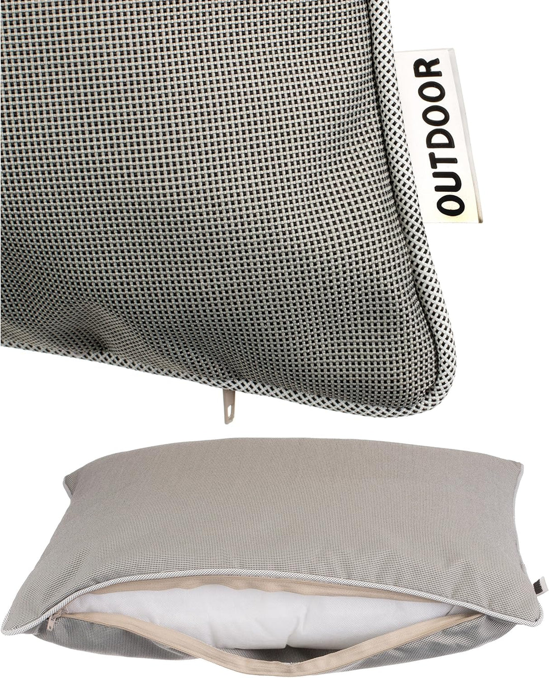 Brandsseller Outdoor Garten Kissen Dekokissen mit Paspel - Garngefärbt Uni Schmutz- und Wasserabweis