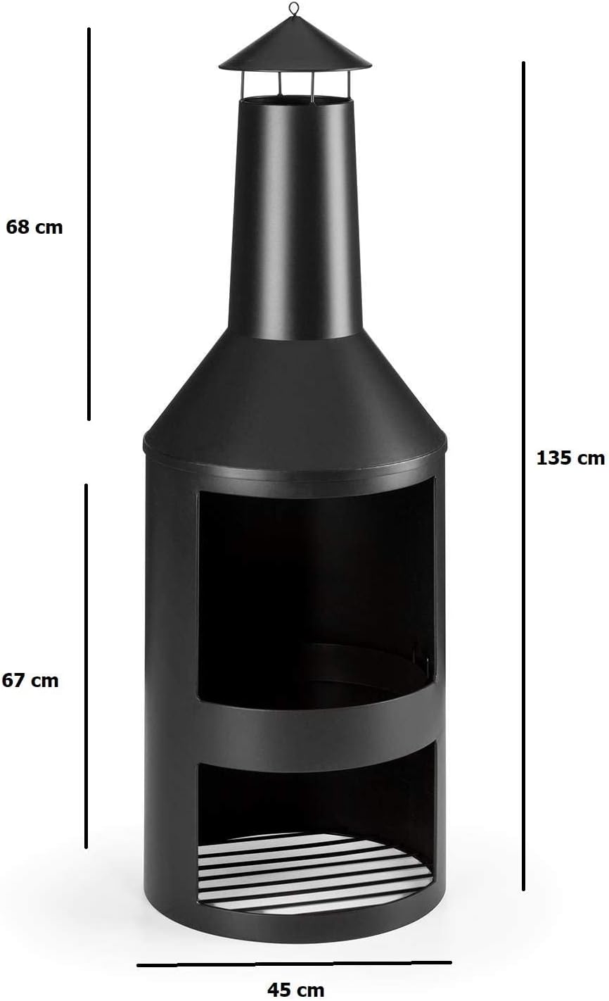 RESCH 502594 Terrassenkamin/Gartenkamin mit Funkenschutz, 45 x 135 cm, Feuerstelle HitzebestÀndig &
