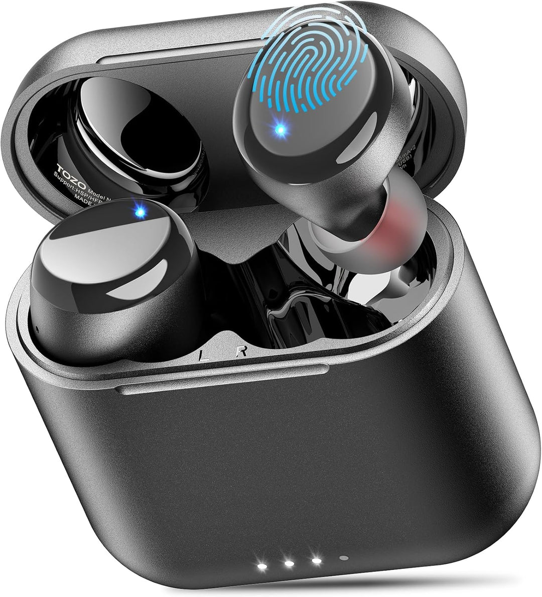 TOZO T6 Bluetooth Kopfhörer Kabellos In Ear Kopfhörer Touch Control mit Kabellosem Ladecase, IPX8 Wa