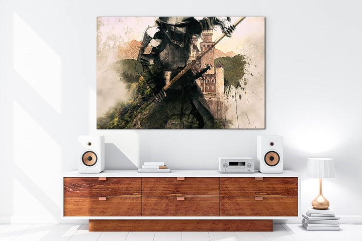 deyoli Mittelalter - Illustration Format:90x60 cm als Leinwandbild, Motiv fertig gerahmt auf Echthol