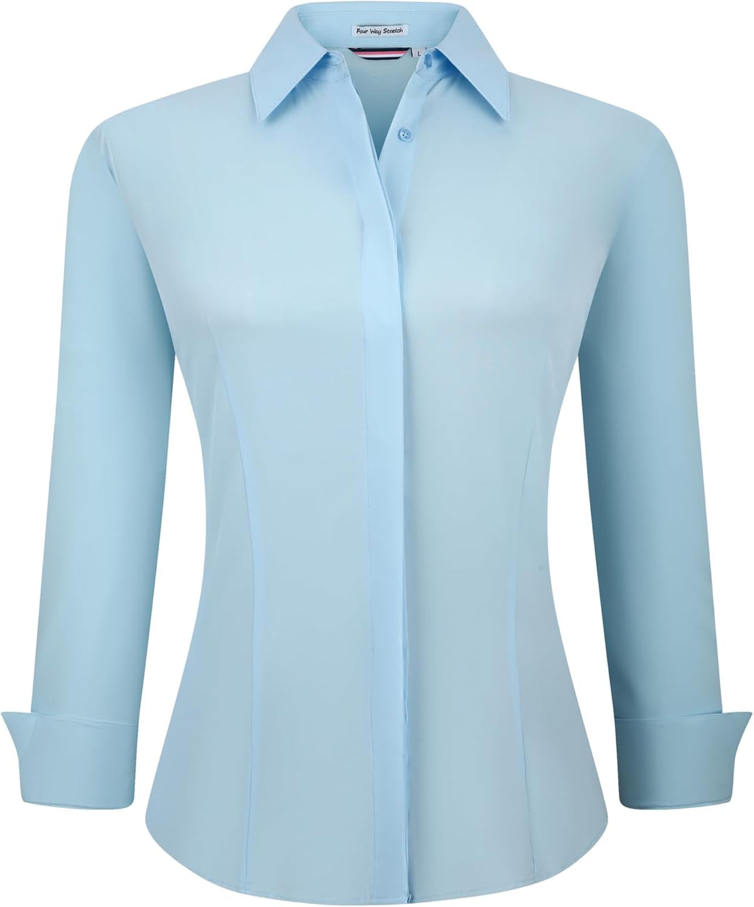 Alex Vando Bluse Damen Langarm Hemd Damen Stretch – Business Button Down Shirts, Bügelfrei Arbeitshe