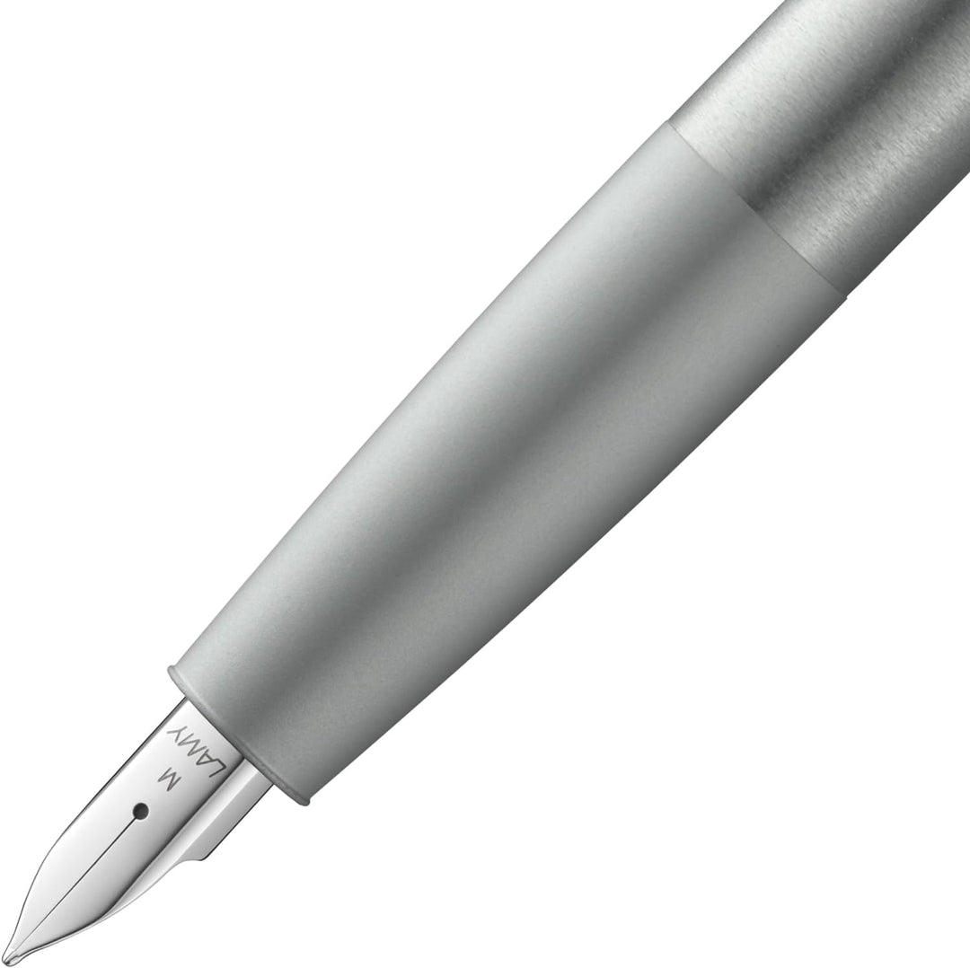 Lamy aion Füllhalter 077 Füller aus eloxiertem Aluminium in der Farbe Olive-Silber mit gestrahltem G