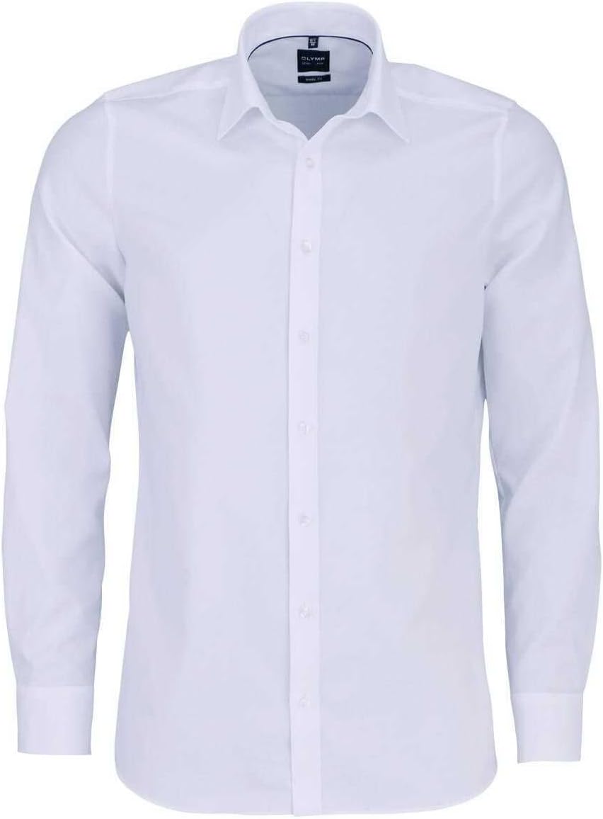 OLYMP Level Five Body fit Hemd extra Langer Arm New Kent Kragen Twill Stretch weiss 39 Weiss, 39 Wei