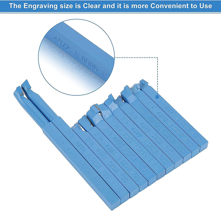 11 Stück Drehstahl mit Wendeplatten, Hartmetall Drehmeissel Satz Drehen Fräsen Schneiden Werkzeug Se