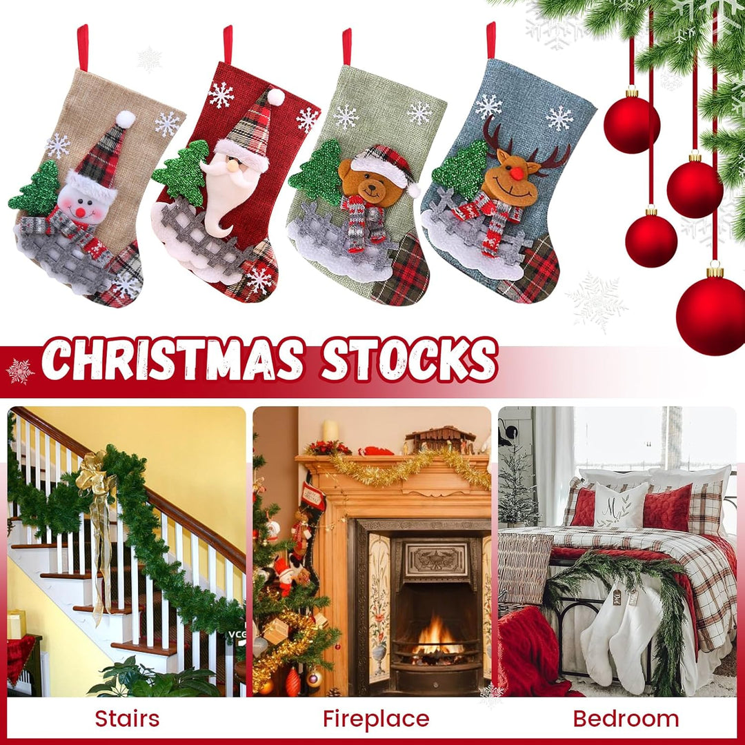 YUTUY Weihnachtsstrumpf Set 8 Stück Set,Gross Nikolausstiefel Nikolausstrümpfe sind Weihnachtsdekora