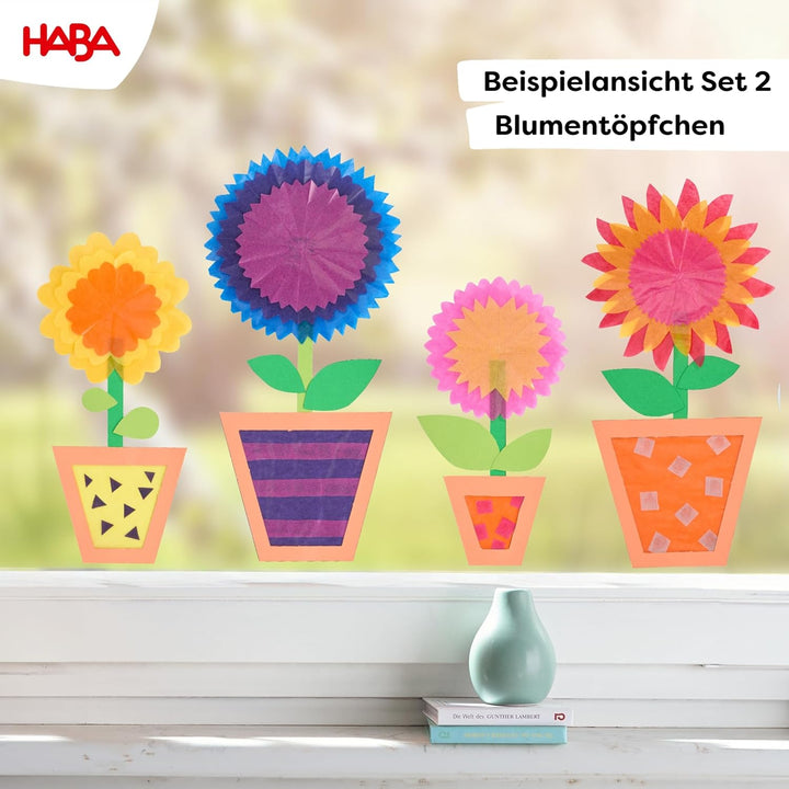 HABA XXL Frühlings-Bastelset – Fensterbilder & Mobiles mit Herzen, Blumen & Tieren – Kreative Frühli