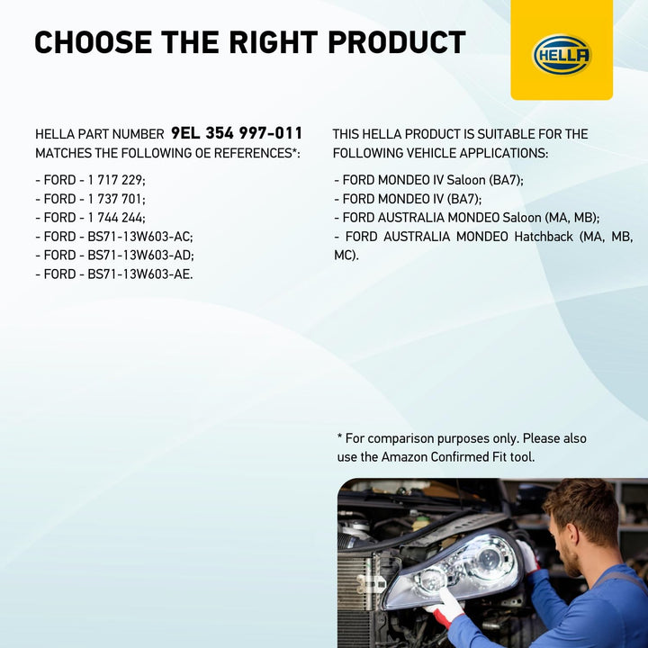 HELLA 9EL 354 997-011 Heckleuchte - LED - innerer Teil - links - für u.a. Ford Mondeo IV (Ba7) Links