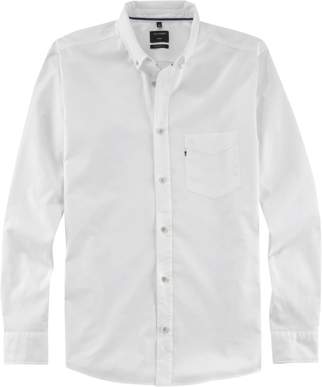 OLYMP Herren Freizeithemd Langarm Casual,Oxfort,Regular fit,Button-Down-Kragen,Weiss 00,XL