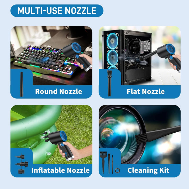 ATEngeus Elektrische Staubgebläse, 6000 mAh Druckluftspray Staubgebläse, Air Duster für Computer, St