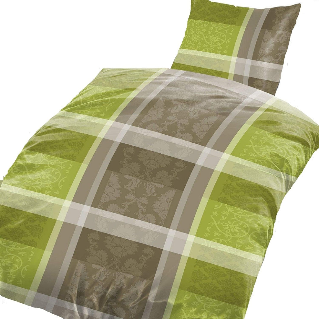 2tlg Warme Winter Bettwäsche Coralfleece Flausch - Nicky Plüsch 1x 135x200 + 1x 80 x80 NEU Grün