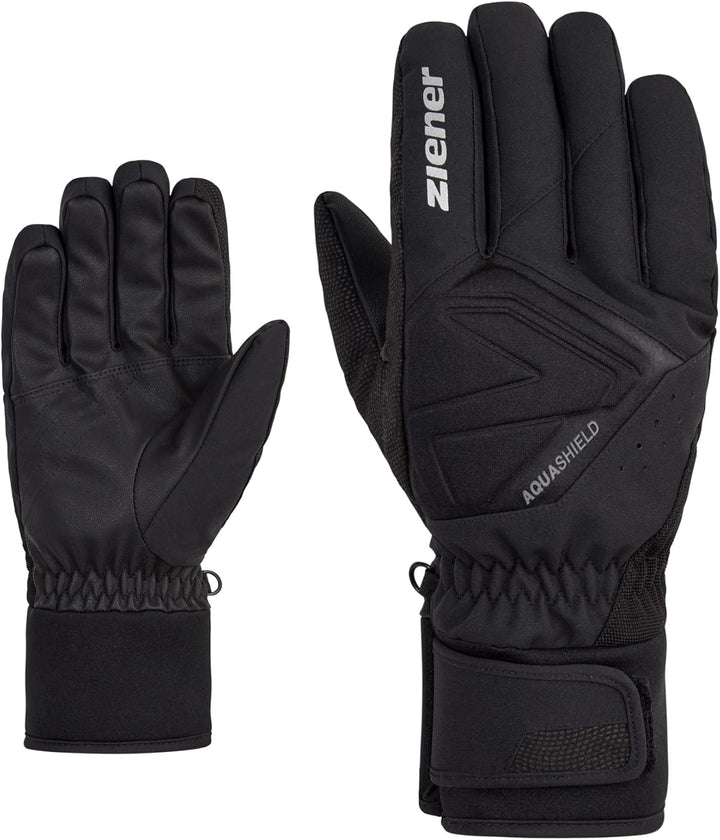 Ziener Herren Gatis Ski-Handschuhe/Wintersport | wasserdicht, atmungsaktiv 7.5 Schwarz, 7.5 Schwarz