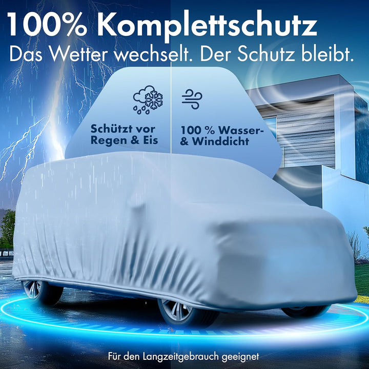 Walser Abdeckplane Auto All Weather Basic, Bus Abdeckplane wasserdicht XL Silber, 100% wetterfeste T