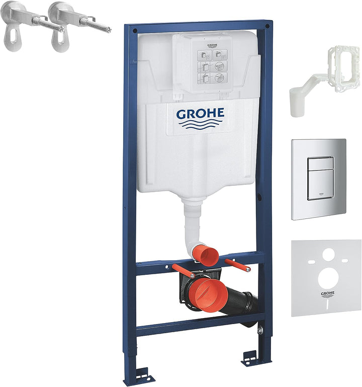 GROHE Rapid SL | Sanitärsysteme - 5-in-1 Set für WC, 1,13 m Bauhöhe | WC-Anlage mit Skate Cosmo-Wand