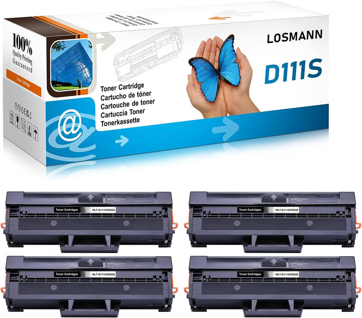 LOSMANN 4x Toner Kompatibel für Samsung MLT-D111S M2020 für Samsung Xpress M2070W M2071FH M2071FW M2