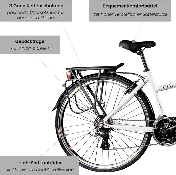 Galano Tandem Fahrrad 2 Personen Trekkingrad 21 Gang ab 150 cm Trekkingfahrrad Damen und Herren 28 Z