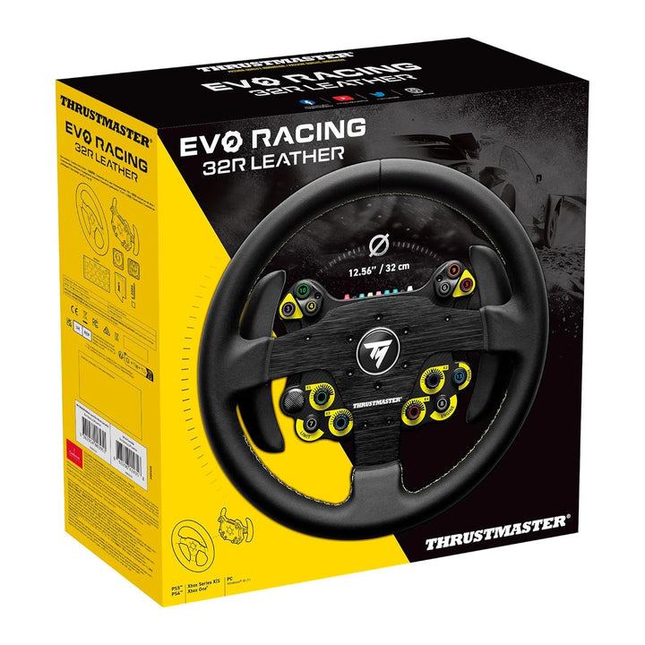 Thrustmaster EVO Racing 32R Leather, Rundes, Lederbezogenes Lenkrad und Abnehmbare Nabe, Für PC und