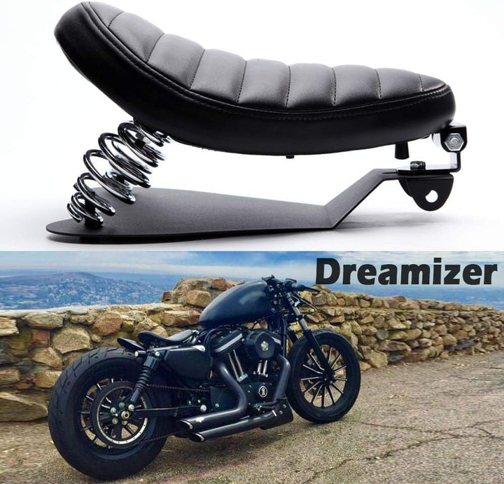 DREAMIZER Schwarz Dick Motorrad Bobber Sitz, Motorrad Solo Sitz für Sportster XL883 1200 Dyna Cross