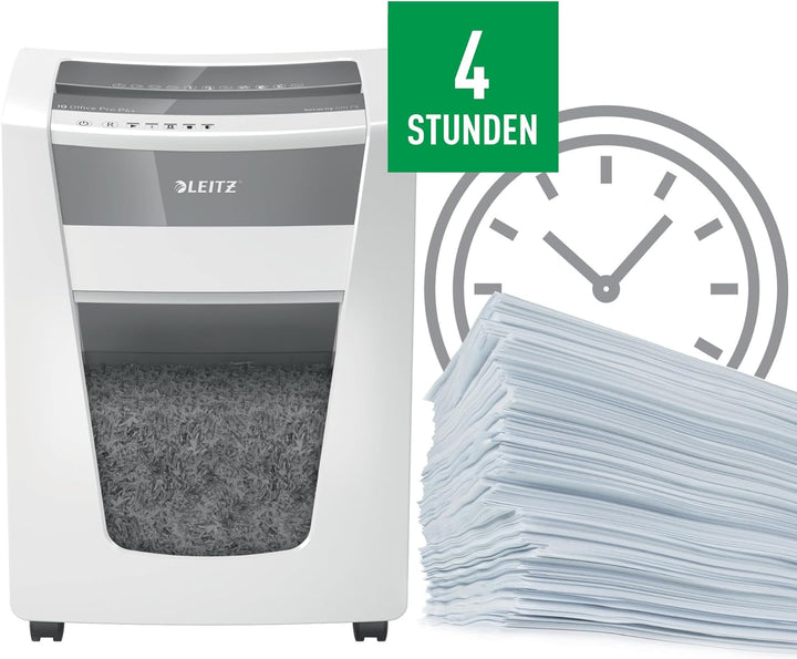 Leitz IQ Office Pro Aktenvernichter, Mikroschnitt, Sicherheitsstufe P6+, 6-5 Blatt Kapazität (70-80