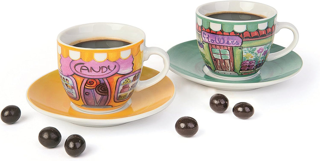Molecuisine Kaffeetassen-Set mit Untertasse, 6 Stück Shops 90 cl mehrfarbig