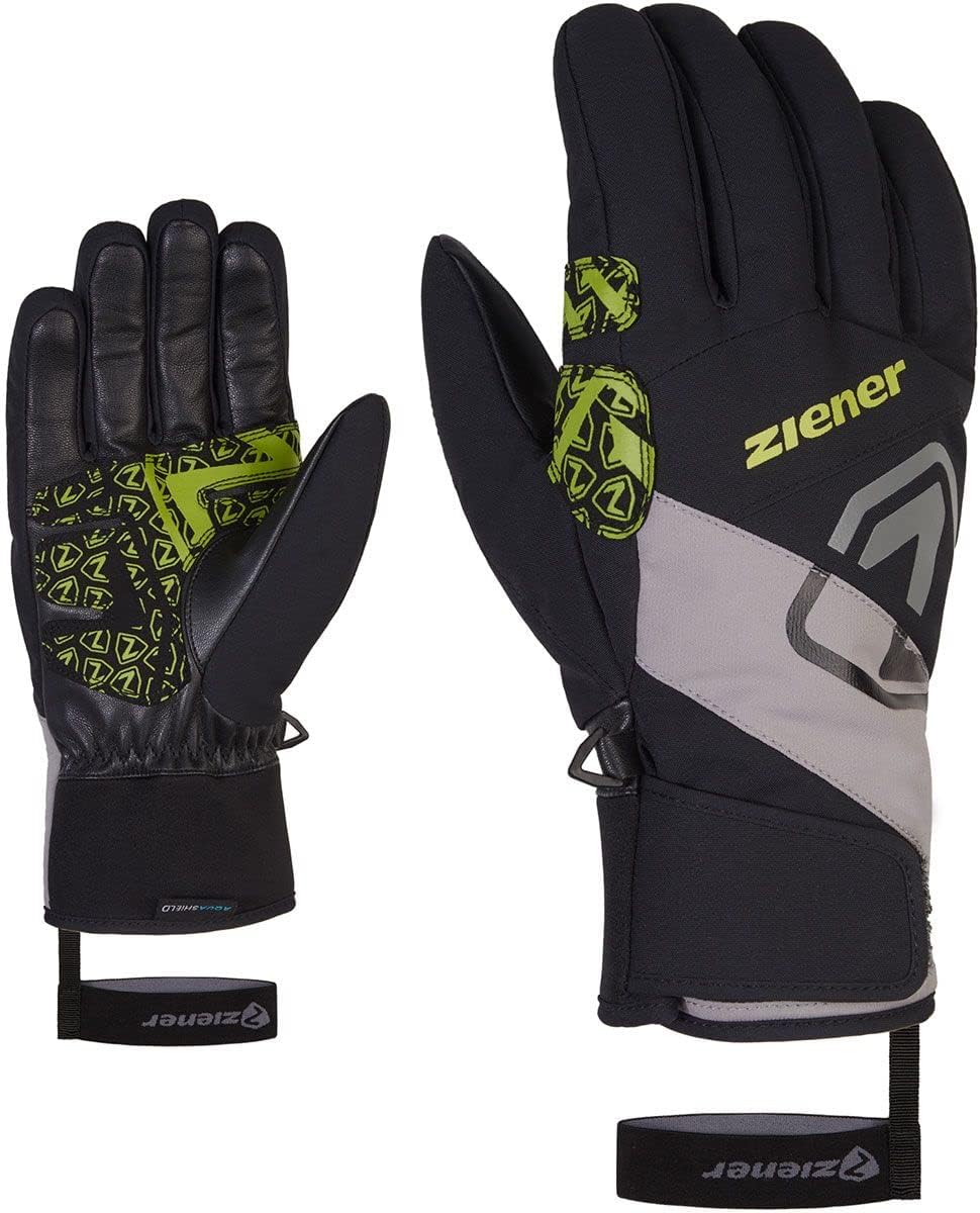 Ziener Herren Gauri Ski-Handschuhe/Wintersport | wasserdicht, atmungsaktiv, trendig 10 stone grey.li