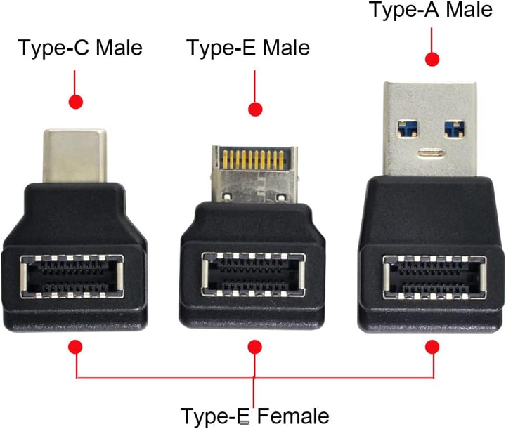 Cablecc 3pcs USB 3.1 Front Panel Header Buchse Typ-E auf Stecker Typ-A & Typ-C USB-C Motherboard Erw