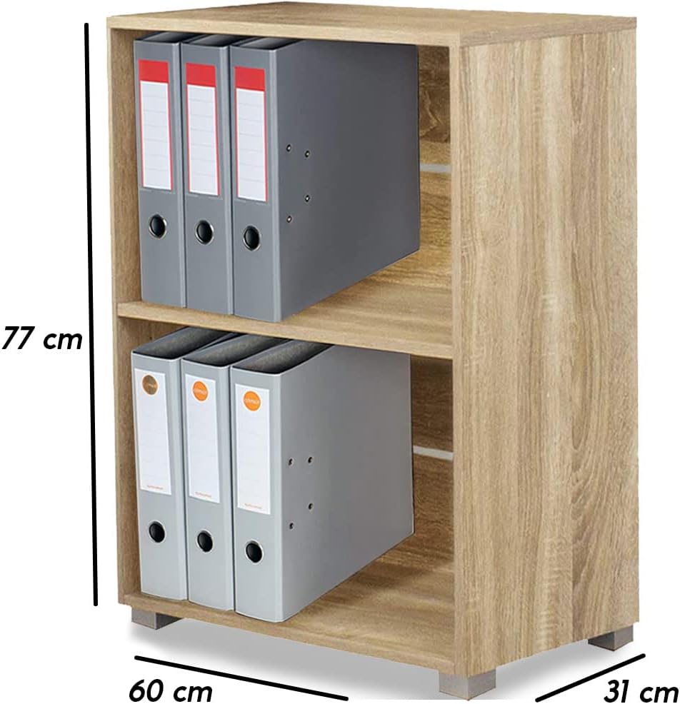 BAKAJI Bücherregal für Segeln, 2 Regalen, Archivierung von Dokumenten und Grundstücken, Möbel, Haus,